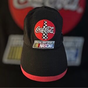Denny Hamlin 11 Coca Cola Cap NASCAR Black Red New ⚠️ Worn Bill Edge